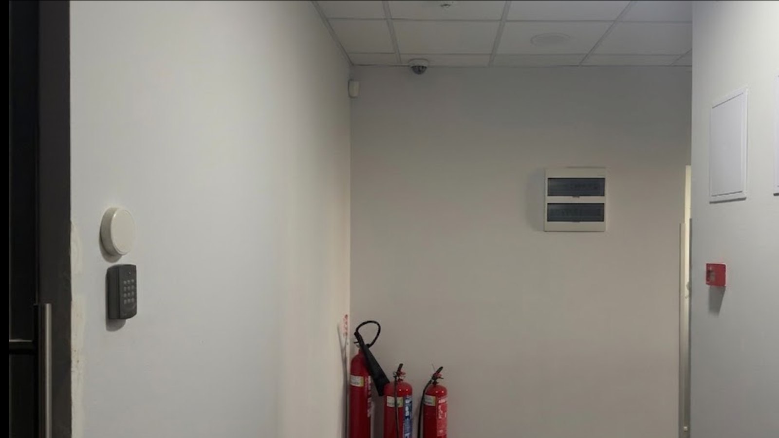 Secured data-center entrance with keypad and key entry